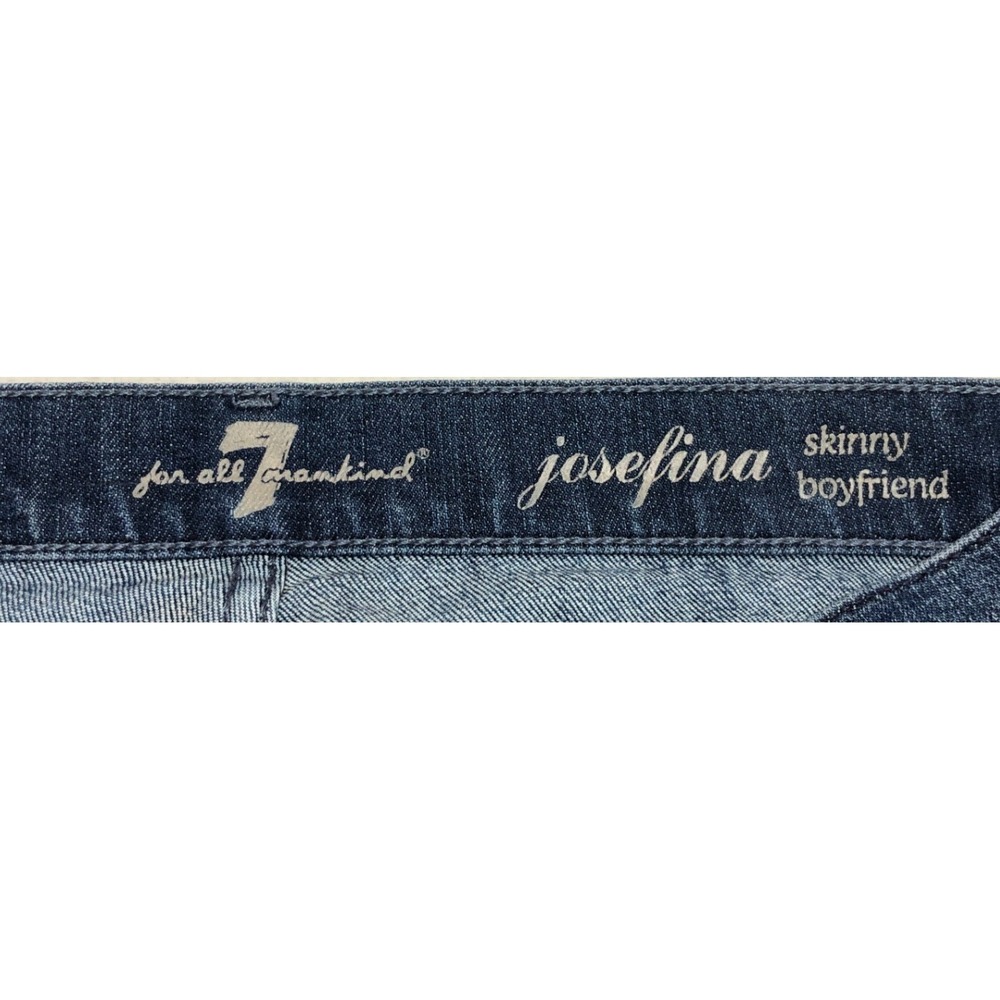 7 For All Mankind Josefina Skinny Boyfriend Jeans Womens 26 Button Fly Inseam 26 - Picture 3 of 11